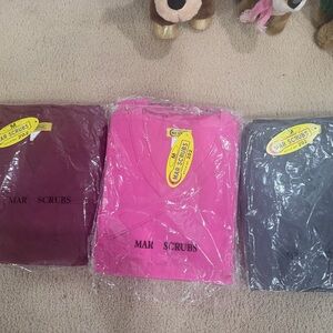 MAR Scrubs Set in Burgundy, Pink, and Gray